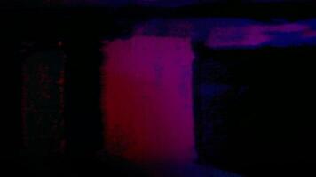Visual texture of VHS film distortion with analog static and glitch artifacts captured from a damaged screen. useful for retro edits and design backgrounds. Distinctive dark blue and purple tones. video