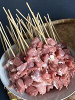 Satay on a Plate with Tampah Bamboo photo