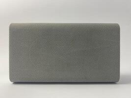 Close-up studio shot showcasing the intricate texture of a gray fabric object photo
