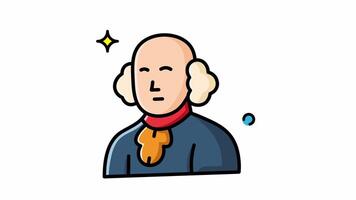 Animated Made in uk a Of george washington the first us president. video