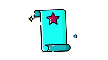 Animated Made in uk a Teal scroll with a star signifying an award. video