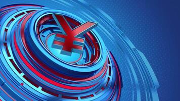 PREMIUM BROADCAST ANIMATION OF JAPANESE 3D FUTURISTIC YEN CURRENCY SIGN IN SEAMLESS ROTATION FOR BUSINESS TELEVISION PROGRAM video