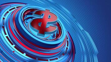 3D MODERN DOLLAR SYMBOL ROTATING ON A BLUE BACKGROUND BUSINESS AND FINANCE THEME SEAMLESS LOOP ANIMATION ABSTRACT BACKGROUND video