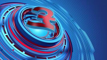 CORPORATE FINANCE LOOP OF SLEEK MODERN BLUE AND RED GREAT BRITAIN POUND STERLING IN SEAMLESS 3D ROTATION IDEAL FOR ECONOMIC REPORTS AND MARKET ANALYSIS video