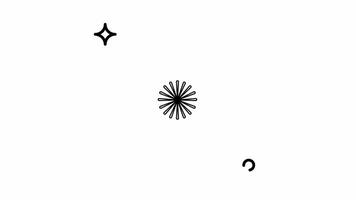 Animated Made in uk a Simple firework drawing with stars line art style. video