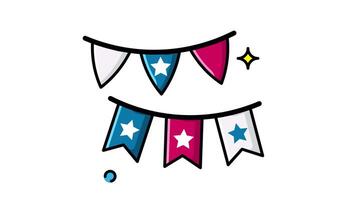 Animated Made in uk a Two festive bunting strings with stars. video