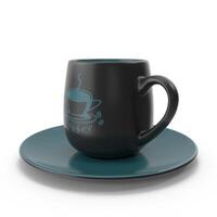Elegant Black Coffee Cup and Saucer, Perfect for Cafe Menu or Branding 3d, white background photo
