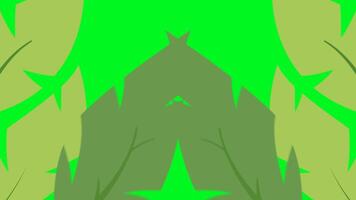 Leaf Transition Background With Green Screen. 4k Animation video