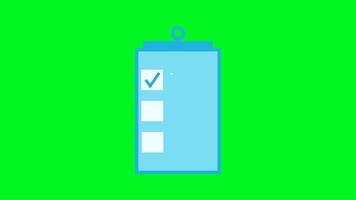 Checklist business animation on green screen. Ready for chroma key. 4k Animation video