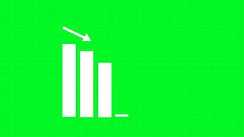 Business Graph Arrow Down With Chart. 4k Animation video