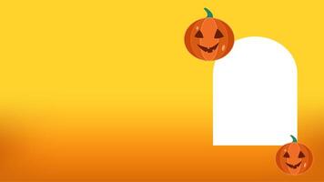 Halloween Youtube Thumbnail With Pumpkins. 4k Animation video