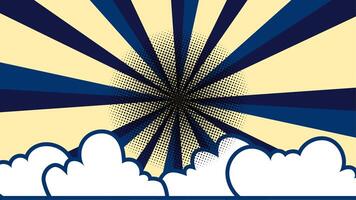 Retro Background With Dark Blue Sunburst. 4k Animation video