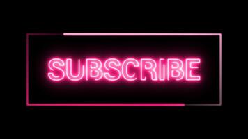 Abstract Neon Subscribe Button. 4k Animation video