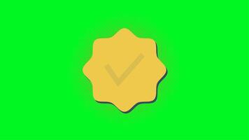 Retro Verification Badge with Halftone and Green Screen. 4k Animation video