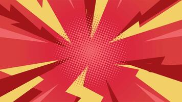 Comic Background Animation with lightning Pop Art. Retro Background. 4k Animation video