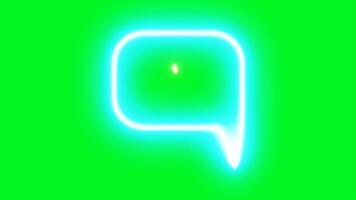 Neon Icon Youtube Like Heart with Green Screen Background. 4k Animation video