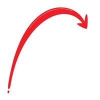 Curved Red Arrow Pointing vector