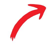 red arrow doodle direction up ward. vector