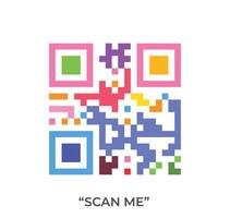 colorful scan me qr code vector