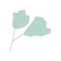 aesthetic adn simple leaf with green pastel color vector