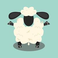 faceless happy sheep with little tail vector