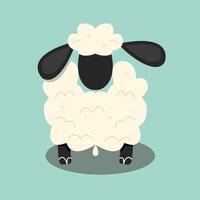 a sheep with a black face and black ears vector