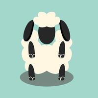 a sheep with faceless cute design vector