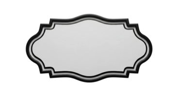 Elegant Silver Gray Ornate Frame With Black Border On Transparent Background png