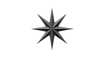 Eight Pointed Star With Radial Symmetry and Textured in 3d Rendering png