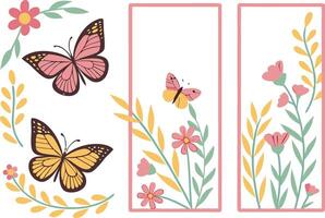 Elegant Butterfly Border Design Set for Creative Projects vector