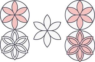 Elegant Geometric Flower Pattern with Nordic Aesthetic vector