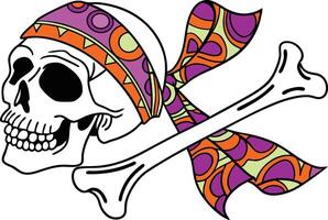 Horror Skull and Bones Composition Art vector