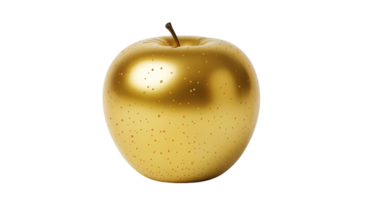 brilhando dourado maçã isolado com suave textura dentro transparente pano de fundo png