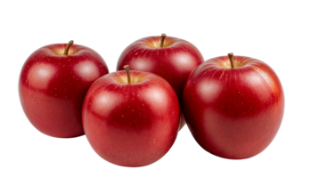 Shiny red apples on transparent background for designs and marketing visuals png