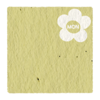 Weekly memo sheet stickers, paper notes, journal, to do list, for daily planner, Monday with yellow paper texture. png