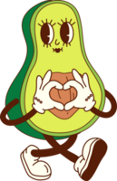Groovy Cartoon Avocado on a Breakfast Walk png