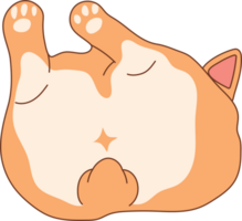 A cartoon of an adorable corgi rear view with a star-shaped marking, designed in a fun and charming style. png