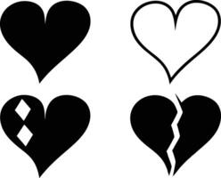 Red and Pink Heart Clipart Set for Print vector
