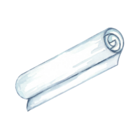Tilted scroll or blueprint painted in cool gray tones as a watercolor clipart. Can be placed in architecture blogs, engineering flyers, or building permit document templates png