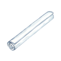 Single rolled blueprint or paper scroll in light gray-blue watercolor clipart. Useful in architectural designs, construction graphics, or for decorating engineering project presentations png