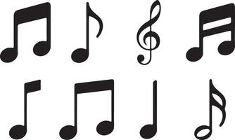 Music Icon Collection in Black Silhouette Style for Creative Use vector