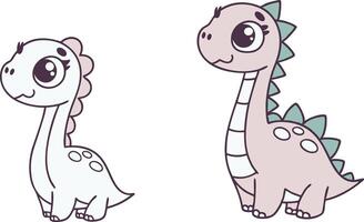 Fun Dinosaur Clipart Set for Print Projects vector