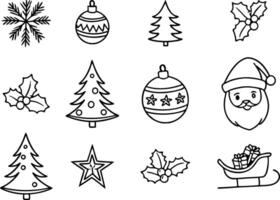 Sketch style christmas doodles perfect for greeting cards wrapping paper and crafts vector