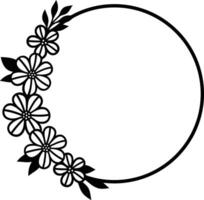 Floral wreath of blossoming flowers evoking feelings of spring and renewal for invitations and greeting cards on white vector