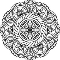 Intricate black and white circular mandala design vector