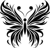 A captivating butterfly emblem representing transformation and new beginnings through artistic expression in bold black vector