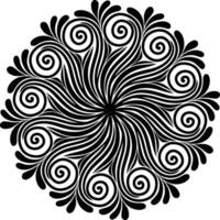 Elegant floral mandala unleashing tranquility with intricate swirling patterns in artistic relaxation with classic bold vector