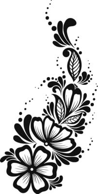 Intricate floral flourish of flowers and leaves winding gracefully a testament to nature s beauty with high contrast