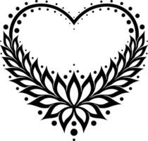 Ornate floral heart frame design element vector