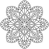 An intricate mandala design radiating peace and balance inviting mindful coloring and meditative calm against a pristine vector